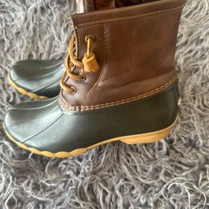 Sperry Brown and Green Combat Boots